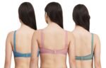 Solid Non-Wired Non Padded Daily Wear Bra (Pack of 3) (Blue, Green & Pink) - Image 2