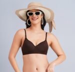 Full Coverage Solid Padded Non-Wired T-Shirt Daily Wear Bra (Pack of 3) (Red, Blue & Brown) - Image 6