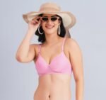 Full Coverage Solid Padded Non-Wired T-Shirt Daily Wear Bra (Pack of 3) (Pink, Blue & Red) - Image 6