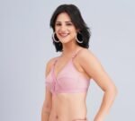 FULL COVERAGE SOLID NON-WIRED NON PADDED DAILY WEAR BRA (PACK OF 3) (BLUE, GREEN AND PINK) - Image 5