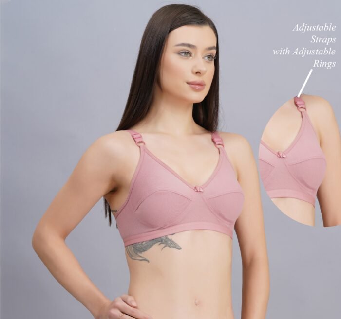 Solid Non-Wired Non Padded  Daily Wear Bra (Pack of 3) (Blue, Green & Pink) - Image 3