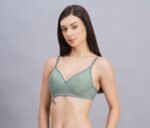 Full Coverage Solid Padded Non-Wired T-Shirt Daily Wear Bra (Pack of 3) (Blue, Green & Pink) - Image 5