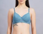 Full Coverage Solid Padded Non-Wired T-Shirt Daily Wear Bra (Pack of 3) (Blue, Green & Pink) - Image 4