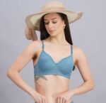 Full Coverage Solid Padded Non-Wired T-Shirt Daily Wear Bra (Pack of 3) (Blue, Green & Pink) - Image 6